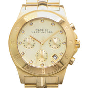 Marc Jacobs Blade Chronograph Gold Dial Gold Steel Strap Watch for Women - MBM3101
