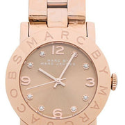 Marc Jacobs Amy Glitz Brown Dial Rose Gold Steel Strap Watch for Women - MBM3221