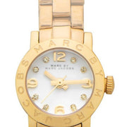 Marc Jacobs Amy Dinky White Dial Gold Steel Strap Watch for Women - MBM3226