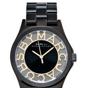 Marc Jacobs Henry Transparent Black Dial Black Steel Strap Watch for Women - MBM3255