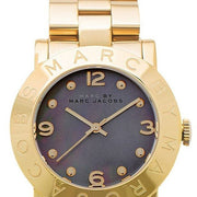Marc Jacobs Amy Black Dial Gold Steel Strap Watch for Women - MBM3273
