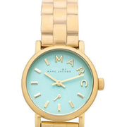 Marc Jacobs Baker Mint Green Dial Gold Steel Strap Watch for Women - MBM3284