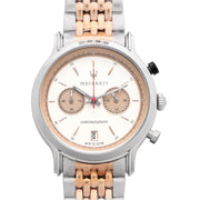 Maserati Legend Chronograph Ivory White Dial Two Tone Steel Strap Watch For Men - R8873638002