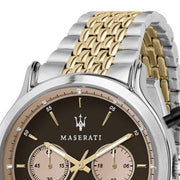 Maserati Legend Chronograph Brown Dial Two Tone Steel Strap Watch For Men - R8873638003