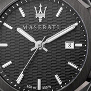 Maserati Stile Quartz Black Dial Black Steel Strap Watch For Men - R8853142001