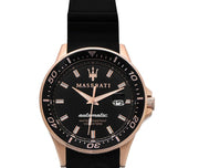 Maserati SFIDA Automatic Black Dial Black Rubber Strap Watch For Men - R8821140001