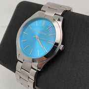 Michael Kors Runway Blue Dial Silver Steel Strap Watch for Women - MK3292