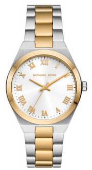Michael Kors Lennox Three-Hand White Dial Two Tone Steel Strap Watch for Women - MK7464