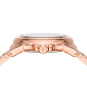 Michael Kors Camille Chronograph White Dial Rose Gold Steel Strap Watch For Women - MK7271