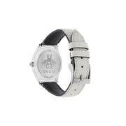 Gucci G-Timeless Mother of Pearl White Dial White Leather Strap Watch For Women - YA126597