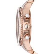 Marc Jacobs Rock Chronograph Rose Gold Dial Rose Gold Steel Strap Watch for Women - MBM3156