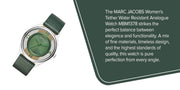 Marc Jacobs Tether Transparent Green Dial Green Leather Strap Watch for Women - MBM1378