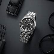 Citizen Tsuyosa Automatic Black Dial Silver Steel Strap Watch For Men - NJ0150-56E