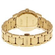 Burberry The City White Dial Gold Steel Strap Watch for Women - BU9103