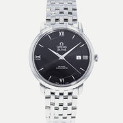 Omega De Ville Prestige Co-Axial Black Dial Silver Steel Strap Watch for Men - 424.10.40.20.01.001