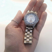 Marc Jacobs Henry Transparent Silver Dial Silver Steel Strap Watch for Women - MBM3337