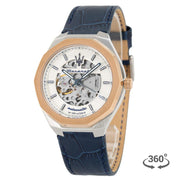 Maserati Stile Automatic Limited Edition White Dial Blue Leather Strap Watch For Men - R8821142001