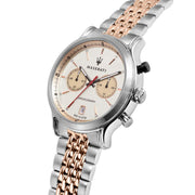 Maserati Legend Chronograph Ivory White Dial Two Tone Steel Strap Watch For Men - R8873638002
