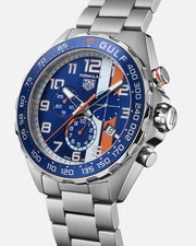 Tag Heuer Formula 1 Gulf Edition Chronograph Blue Dial Silver Steel Strap Watch for Men - CAZ101AT.BA0842