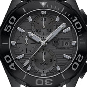 Tag Heuer Aquaracer Automatic Chronograph Special Edition Titanium Grey Dial Black Leather Strap Watch for Men - CAY218B.FC6370