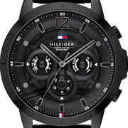 Tommy Hilfiger Classic Chronograph Black Dial Black Steel Strap Watch For Men - 1710494