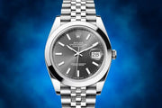 Rolex Datejust 41 Oyster Grey Dial Silver Oystersteel Bracelet Watch for Men - M126300-0008
