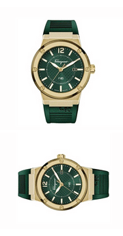 Salvatore Ferragamo F-80 Classic Green Dial Green Rubber Strap Watch for Men - SFHY02022