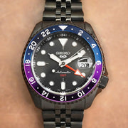Seiko Automatic SKX GMT Yuto Horigome Limited Edition Black Dial Black Steel Strap Watch For Men - SSK027K1