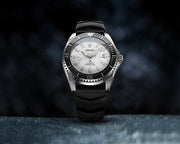 Seiko Shogun Prospex Titanium Divers Automatic White Dial Black Rubber Strap Watch For Men - SPB191J1