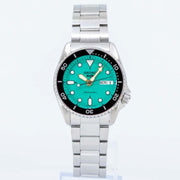 Seiko 5 Sports SKX Midi Automatic Teal Dial Silver Steel Strap Watch For Men - SRPK33K1