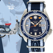 Seiko 5 Sports Honda Super Cub Limited Edition Blue Dial Two Tone NATO Strap Watch For Men - SRPK37K1