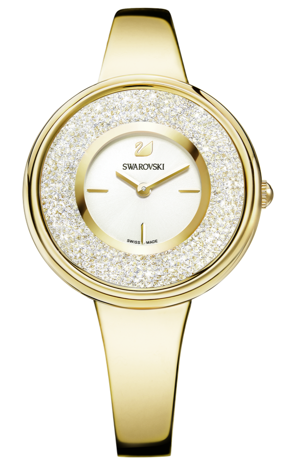 Swarovski Crystalline Bracelet White Dial Gold Steel Strap Watch for Women - 5269253