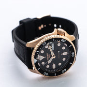 Seiko 5 Sport SKX Automatic Black Dial Black Silicone Strap Watch For Men - SRPD76K1