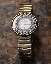Swarovski Lovely Crystals Mother of Pearl Dial Two Tone Steel Strap Watch for Women - 1187022