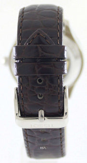 Tissot T Classic T One Automatic Silver Dial Brown Leather Strap Watch For Men - T038.430.16.037.00