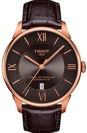 Tissot Chemin des Tourelles Powermatic 80 Brown Dial Brown Leather Strap Watch for Men - T099.407.36.448.00