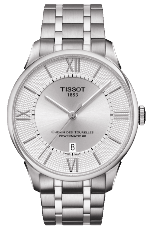 Tissot Chemin Des Tourelles Powermatic 80 Silver Dial Silver Steel Strap Watch For Men - T099.407.11.038.00