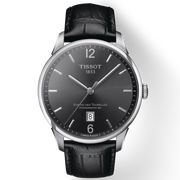 Tissot Chemin Des Tourelles Powermatic 80 Black Dial Black Leather Strap Watch For Men - T099.407.16.447.00
