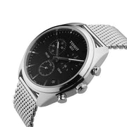 Tissot PR 100 Chronograph Black Dial Silver Mesh Bracelet Watch For Men - T101.417.11.051.01