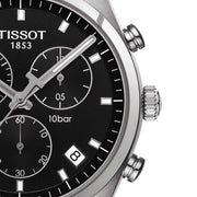 Tissot PR 100 Chronograph Black Dial Black Leather Strap Watch For Men - T101.417.16.051.00