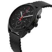 Tissot T Classic PR 100 Chronograph Black Dial Black Mesh Bracelet Watch For Men - T101.417.33.051.00