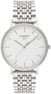 Tissot T Classic Everytime Large White Dial Silver Steel Strap Watch for Men - T109.610.11.031.00