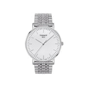 Tissot T Classic Everytime Large White Dial Silver Steel Strap Watch for Men - T109.610.11.031.00