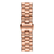 Tissot T Wave Black Dial Rose Gold Steel Strap Watch For Women - T112.210.33.051.00