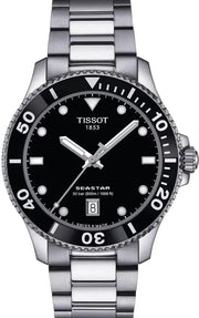 Tissot Seastar 1000 Black Dial Silver Steel Strap Watch For Men - T120.410.11.051.00