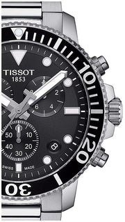 Tissot Seastar 1000 Chronograph Black Dial Silver Steel Strap Watch For Men - T120.417.11.051.00