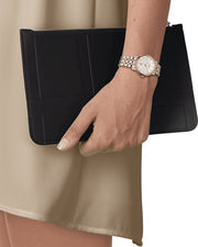 Tissot T Classic Carson Premium Diamonds White Dial Two Tone Steel Strap Watch for Women - T122.207.22.036.00
