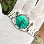 Tissot PRX Green Dial Silver Steel Strap Watch for Women - T137.210.11.081.00