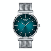 Tissot Everytime Gent Green Dial Silver Mesh Bracelet Watch for Men - T143.410.11.091.00