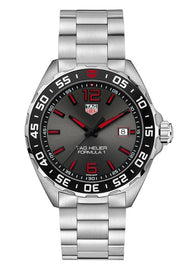 Tag Heuer Formula 1 Quartz Anthracite Dial Silver Steel Strap Watch for Men - WAZ1018.BA0842